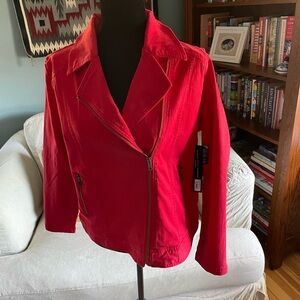 Liverpool Los Angeles Red Twill Moto Jacket NWT Size Large